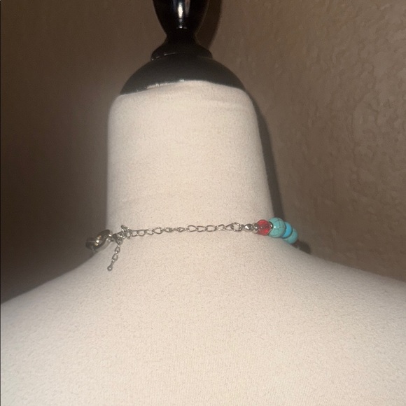 Branch Coral Crystal Faux Turquoise Multistrand Handmade Statement Necklace Set - Picture 7 of 14